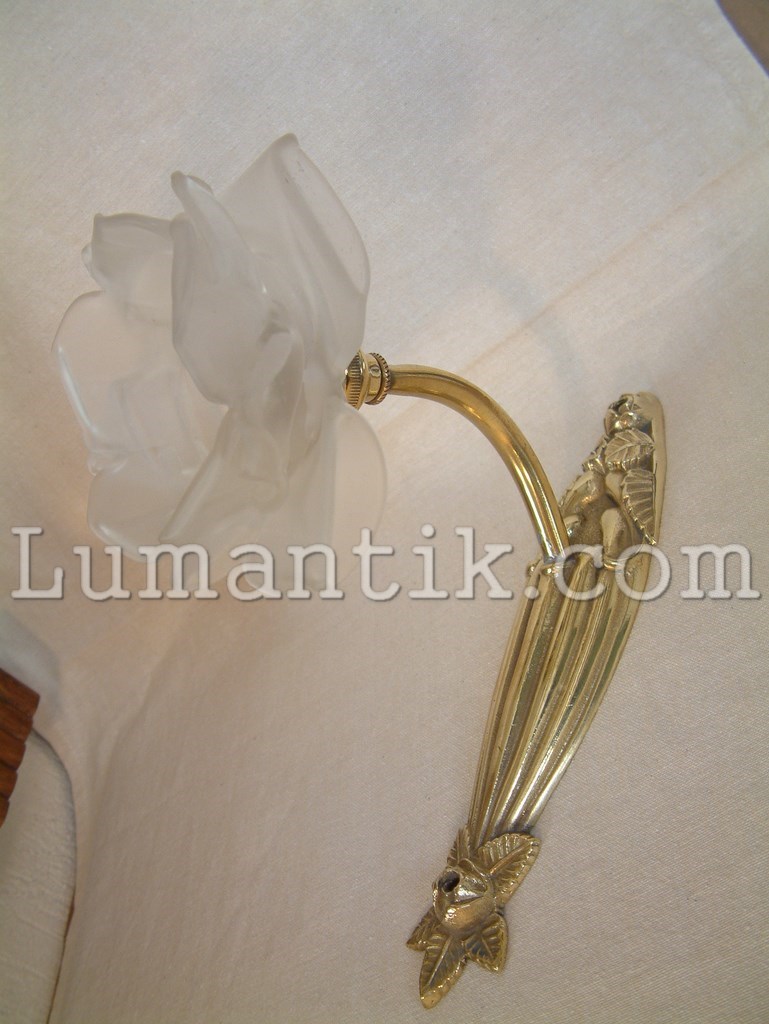 Applique bronze et tulipe forme de rose