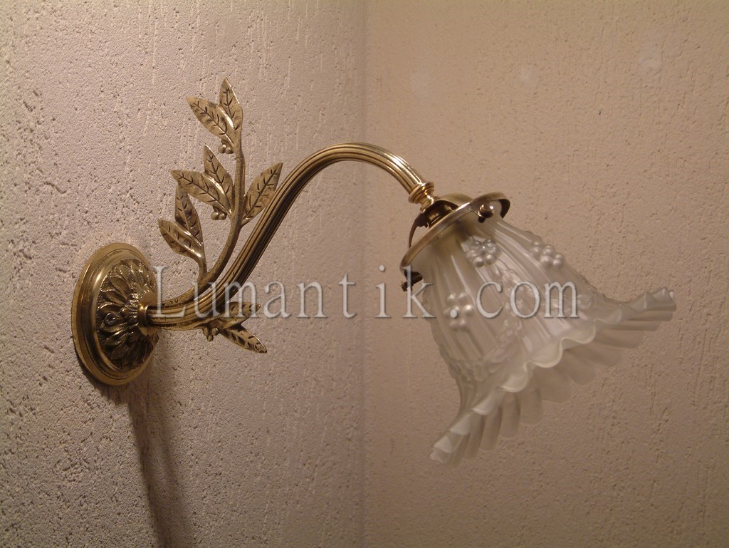 Applique bronze laiton verre fantaisie