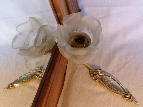 Applique bronze et tulipe forme rose