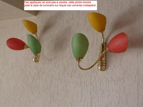 Tulipe unité verre granité tronqué 1950 stilnovo