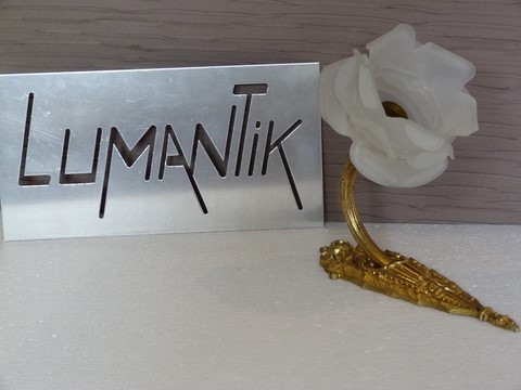 Applique ancienne bronze et tulipe forme de rose french touch