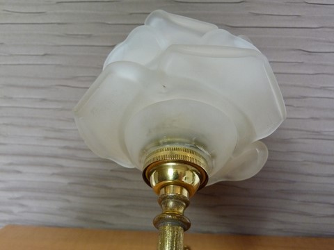 Applique ancienne bronze et tulipe forme de rose french touch