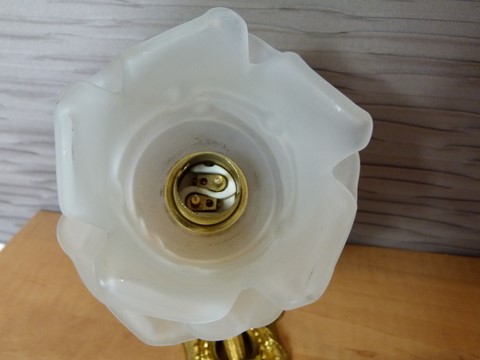 Applique ancienne bronze et tulipe forme de rose french touch