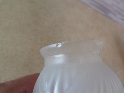 Applique ancienne laiton porcelaine tulipe fantaisie