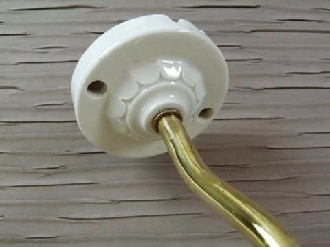 Applique ancienne laiton porcelaine tulipe fantaisie