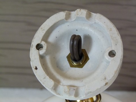 Applique ancienne base courte tulipe boule blanche