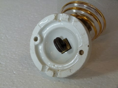 Ancienne applique courte axe laiton coudé verre granité