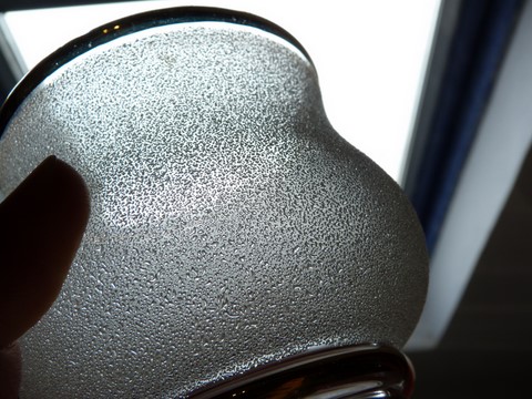 Ancienne applique courte axe laiton coudé verre granité