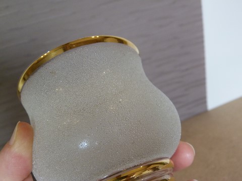 Ancienne applique courte axe laiton coudé verre granité