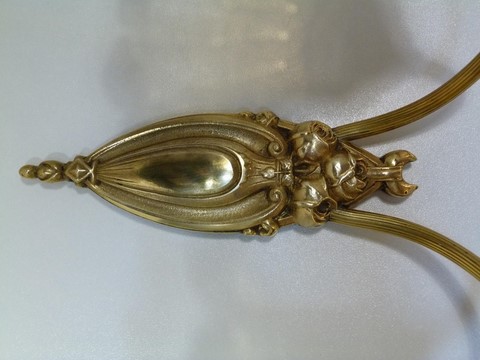 Applique ancienne bronze double feux et 2 tulipes opalescentes fleurs