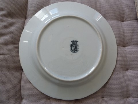 Lot 3 anciennes assiettes parlantes porcelaine Gien