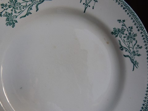 Lot 6 assiettes plates anciennes St Amand modèle 4003