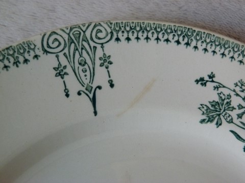 Lot 6 assiettes plates anciennes St Amand modèle 4003