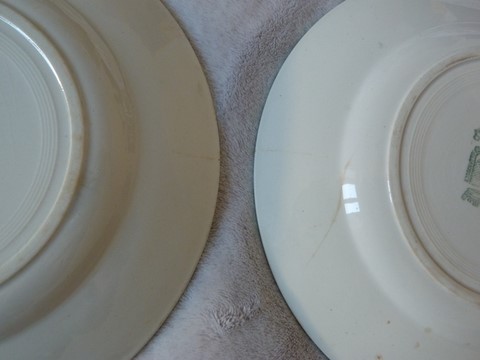 Lot 6 assiettes plates anciennes St Amand modèle 4003