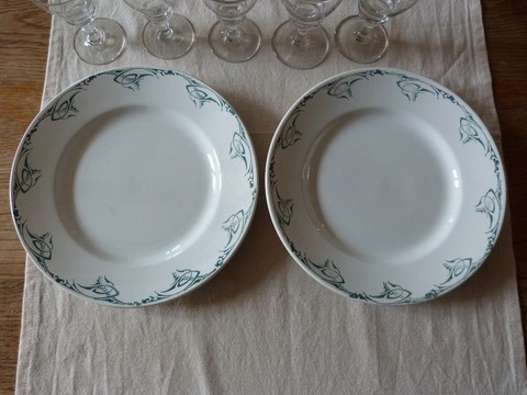 Assiettes anciennes lot 2 Moulin des Loups Hamage Moderne
