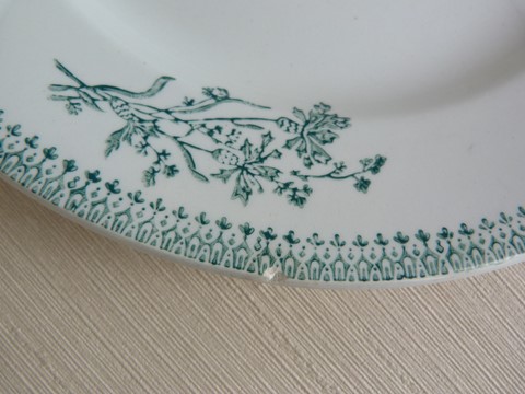 Lot 2 assiettes plates anciennes St Amand 4003