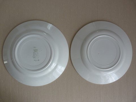 Lot 2 assiettes plates anciennes St Amand 4003