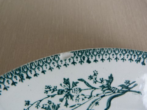 Lot 2 assiettes plates anciennes St Amand 4003