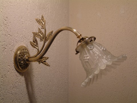 Applique bronze laiton verre fantaisie