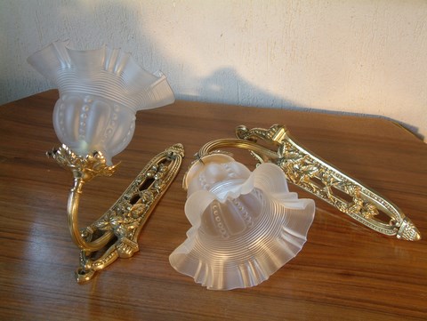 Paire d'appliques bronze