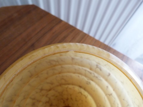 Anciens globes mouchetés clichy caramel lot 2