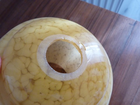 Anciens globes mouchetés clichy caramel lot 2