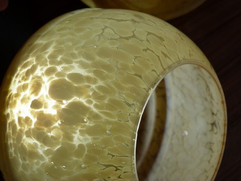 Anciens globes mouchetés clichy caramel lot 2