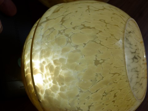 Anciens globes mouchetés clichy caramel lot 2