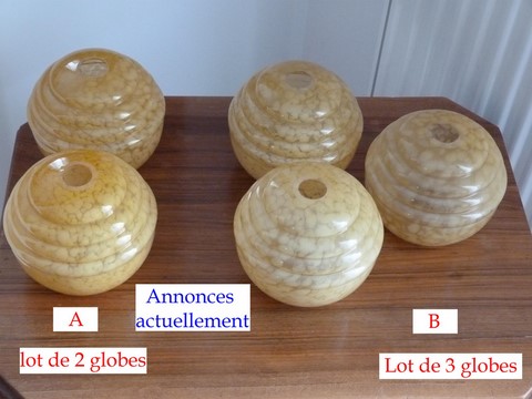 Anciens globes mouchetés clichy caramel