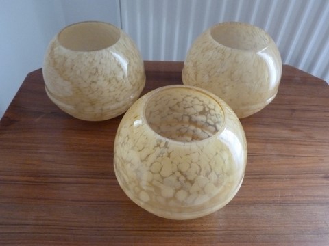 Globes anciens mouchetés clichy lot 3