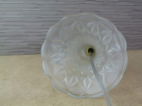 Ancien pied de lampe verre opaque douille nickelée art déco
