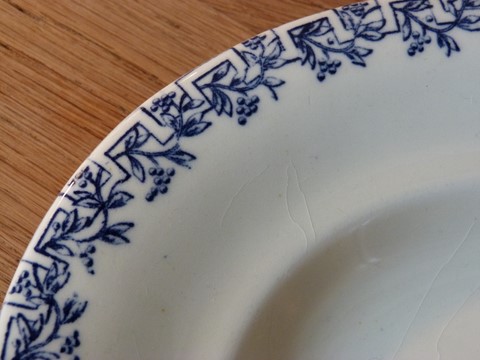 Ancien grand plat ovale LG faÏence Clairefontaine XIX ème