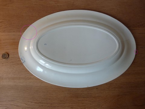 Ancien grand plat ovale LG faÏence Clairefontaine XIX ème