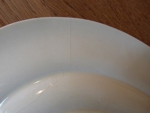 Ancien grand plat ovale LG faÏence Clairefontaine XIX ème