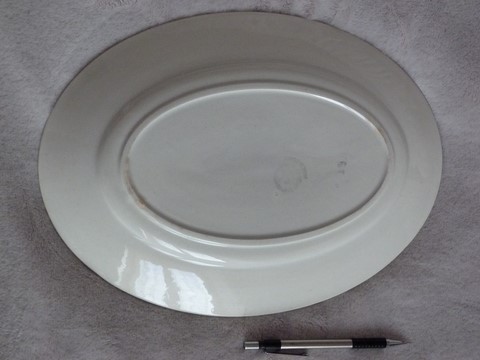 Grand plat ancien ovale Ceranord St Amand N°419 long 34,5 cm