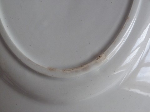Grand plat ancien ovale Ceranord St Amand N°419 long 34,5 cm