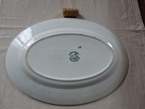 Ancien plat ovale Ceranord St Amand N°418 long 32 cm