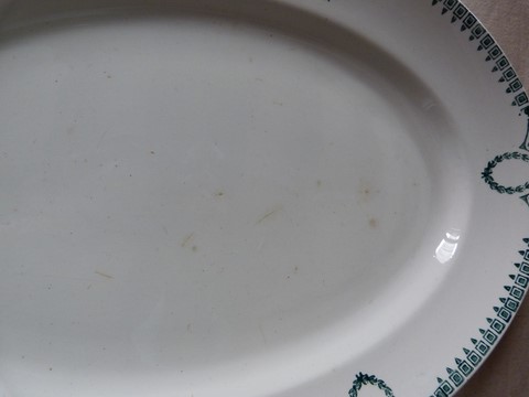 Plat de service ovale ancien Ceranord St Amand N°418 long 31 cm