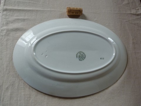 Plat de service ovale ancien Ceranord St Amand N°418 long 31 cm