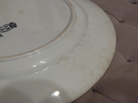 Ancien plat service rond St Amand et Hamage Nord Marie-Louise