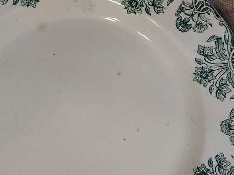 Grand plat ancien St Amand Lebacqz et Bouchart 1900