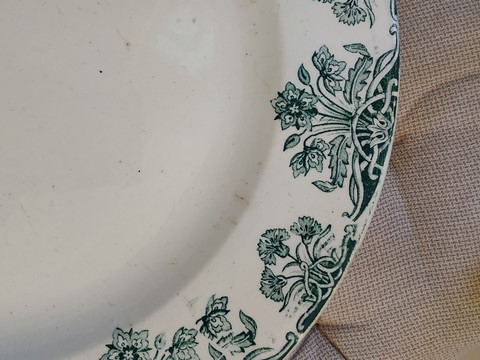 Grand plat ancien St Amand Lebacqz et Bouchart 1900