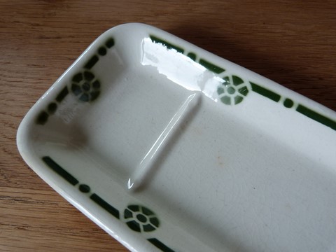 Porte peigne ancien céramique HBC Primevères 