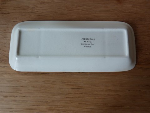 Porte peigne ancien céramique HBC Primevères 