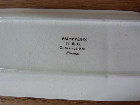 Porte peigne ancien céramique HBC Primevères 