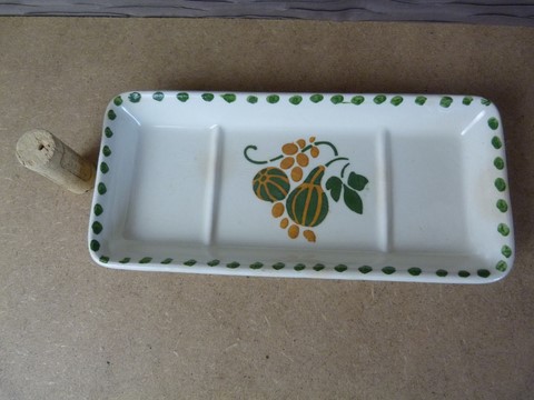 Porte peigne ancien faïence HBCM France Coloquinte