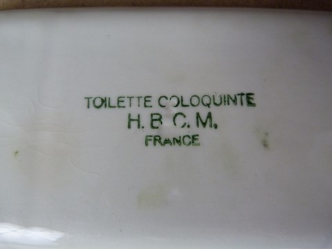 Porte peigne ancien faïence HBCM France Coloquinte