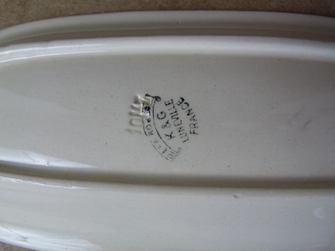 Porte peigne ancien faïence KG Lunéville 