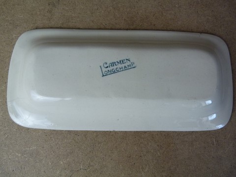 Porte peigne ancien céramique Longchamp Carmen art nouveau