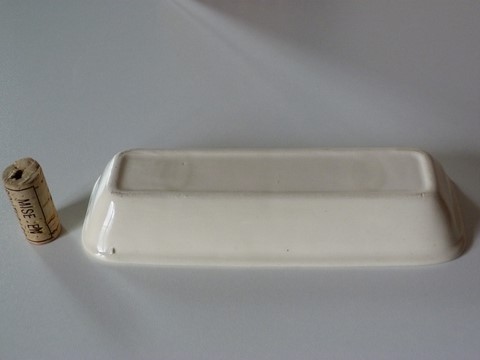 Ancien porte peigne faïence bordure filet noir